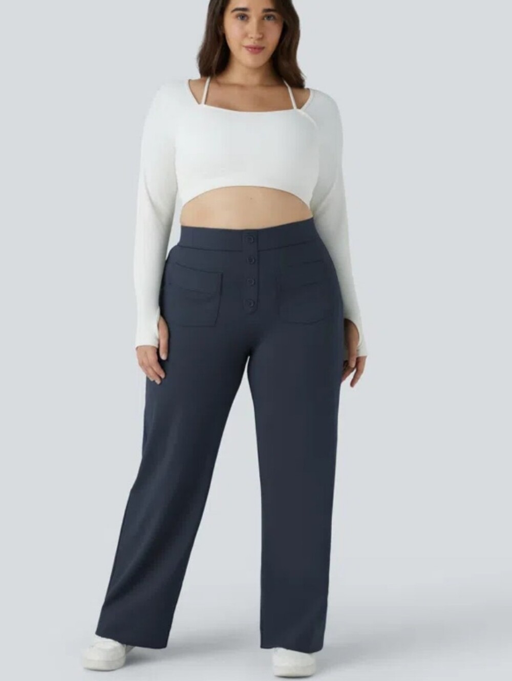 Halara DayStretch High Waisted Straight Leg Casual Pants Navy Sizs 3X NWOT